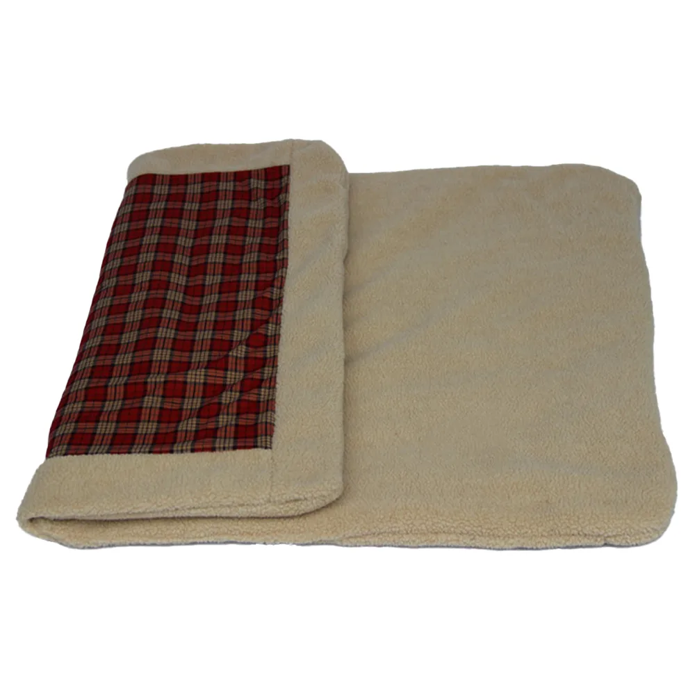 Лежанка коврик для собак 94 × 70 × 2 см с клетчатым низом, бежевый — PetChoice 9149-1706C