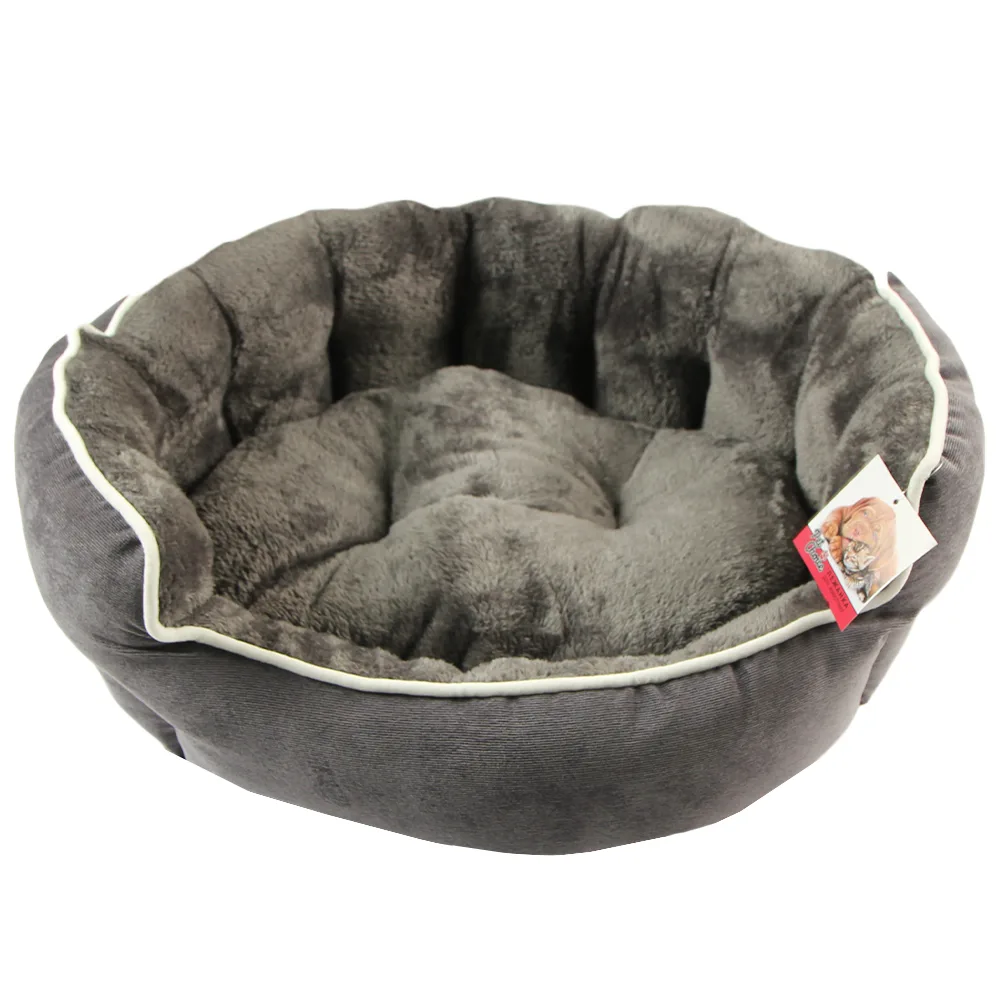 Лежак с бортом 59 × 53 × 20 см, вельвет, съемная подушка, графит — PetChoice 9253-2002C