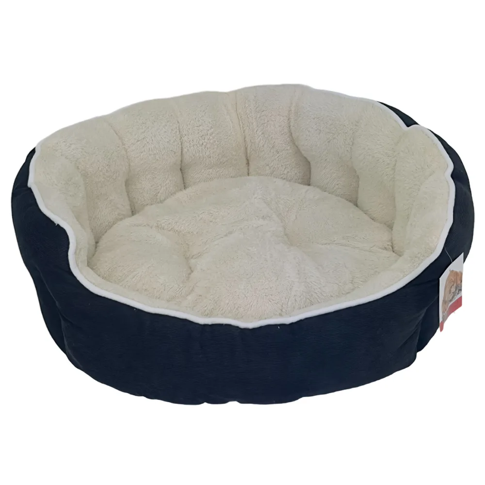 Лежак с бортом 68 × 59 × 22 см, вельвет, съемная подушка, черно-белый — PetChoice 9253-2007B
