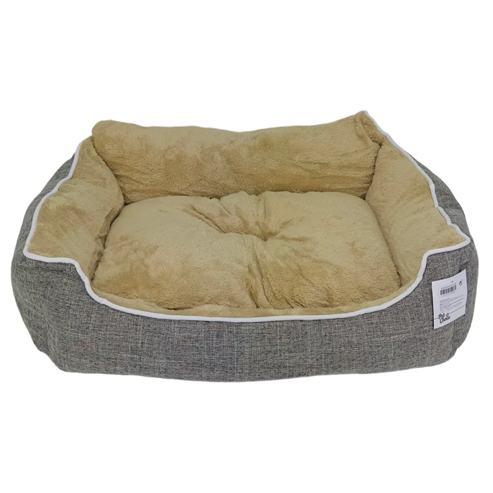 Лежак с бортом 50 × 43 × 20 см, меховой, съемная подушка, коричневый — PetChoice 9270-2003D