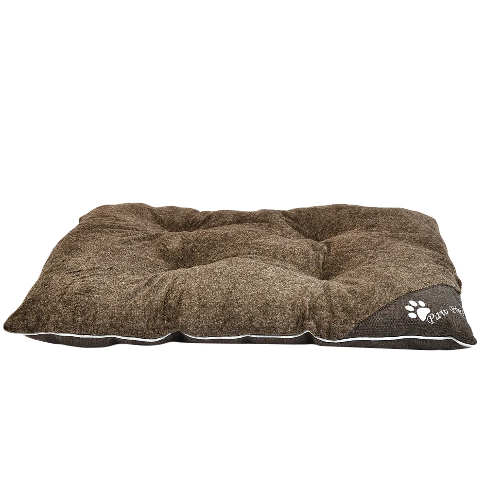 Лежак подушка для собак, 88 × 65 × 15 см, пушистый, коричневый — PetChoice 9390-2008C