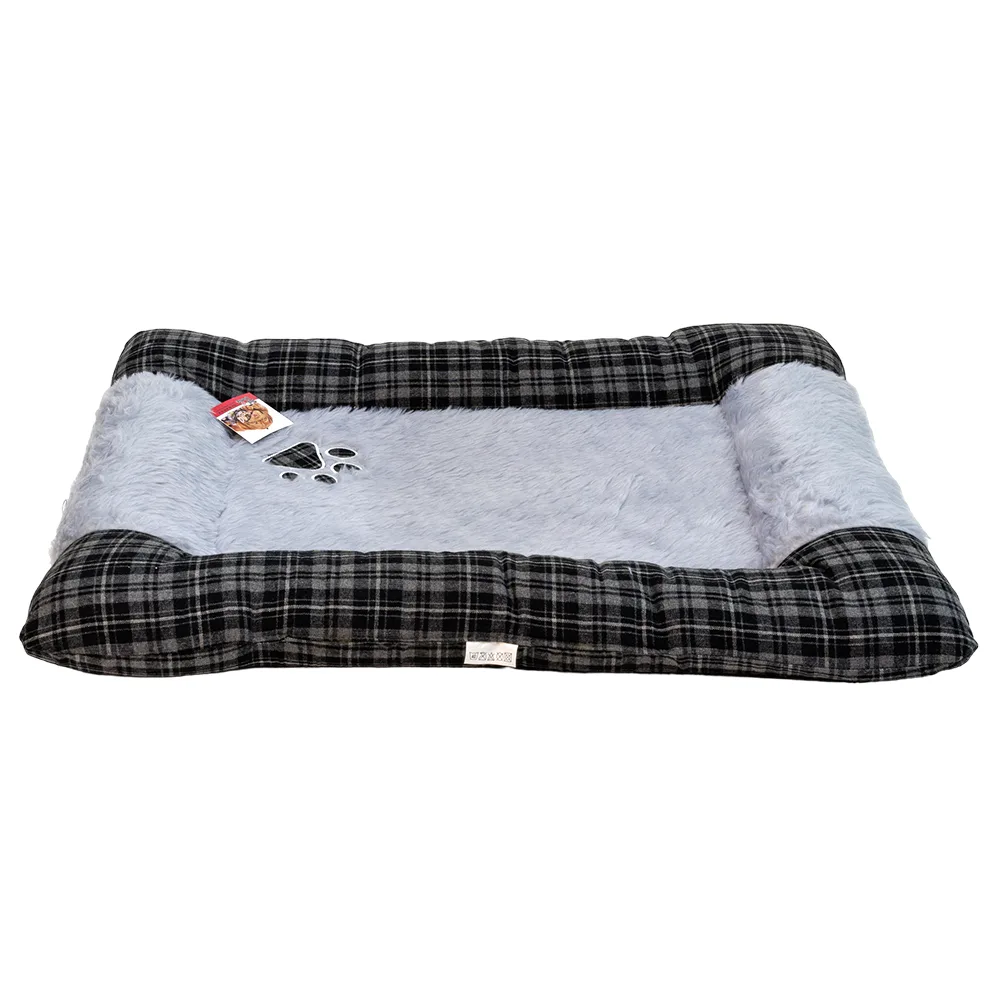 Лежанка матрас для собак 105 × 85 × 11 см, серый, клетка — PetChoice E7011-1615A
