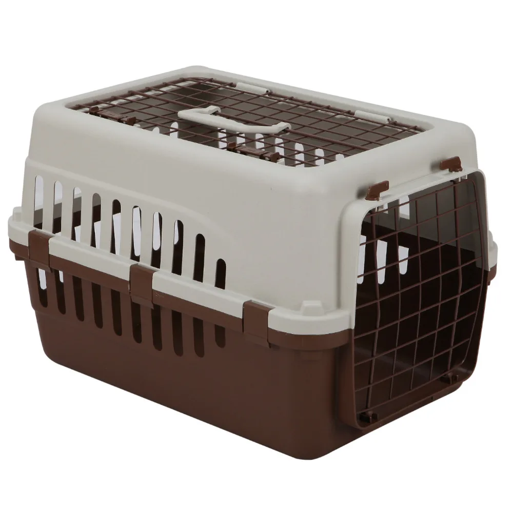 Переноска Safari Range 50 × 35 × 32 см для кошек и собак с металлической верхней решеткой, коричневый — PetChoice HC014A-L50