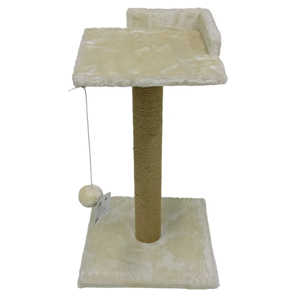 Когтеточка-лежак 35 × 35 × 60 см, с игрушкой, кремовый — PetChoice PC35-1-Cream