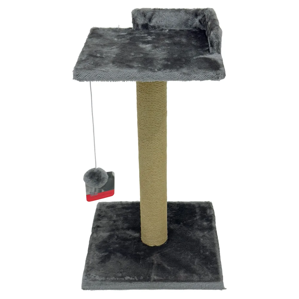 Когтеточка-лежак 35 × 35 × 60 см, c игрушкой, темно-серый — PetChoice PC35-1-Dark_Grey