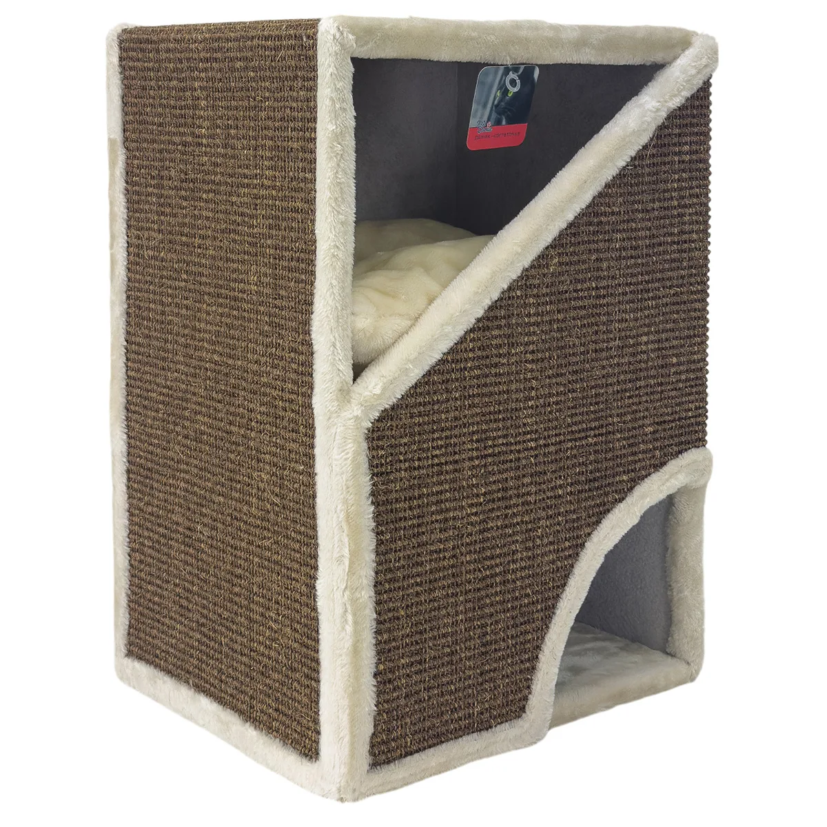 Когтеточка-домик, 40 × 35 × 60 см, коричневый, с подушкой — PetChoice PS17