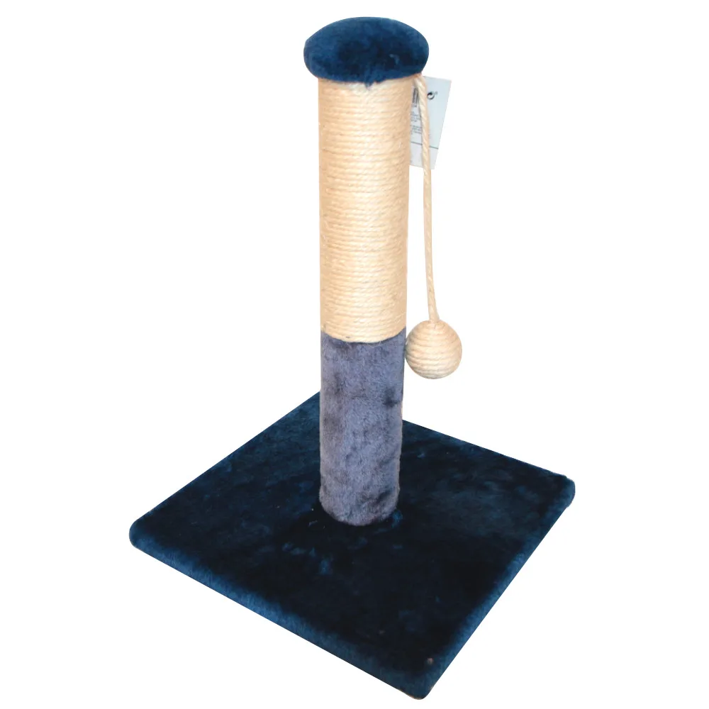 Когтеточка-столбик 30 × 30 × 43 см, с игрушкой, синий — PetChoice SBE1504