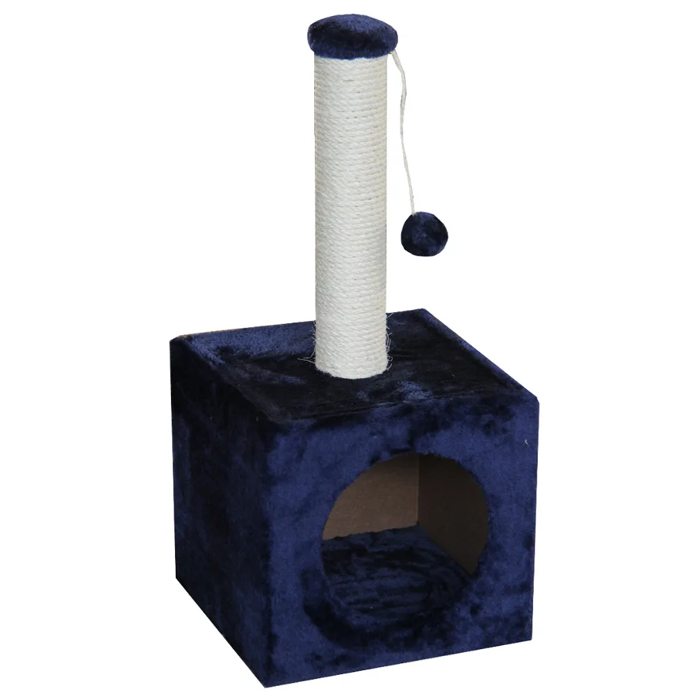 Когтеточка-домик 31 × 31 × 70 см, темно-синий — PetChoice SBE1952
