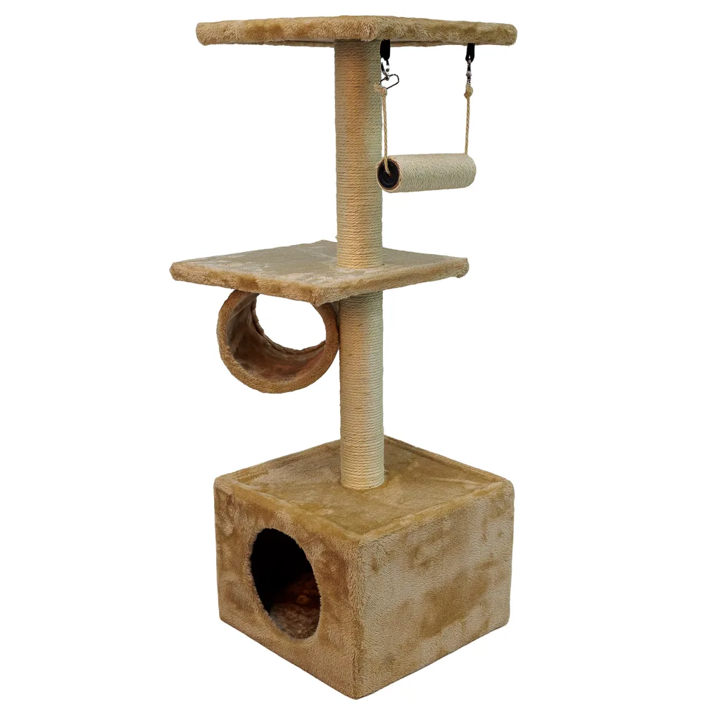 Когтеточка-комплекс 35 × 35 × 88 см с цилиндром, бежевый — PetChoice SBE812-2
