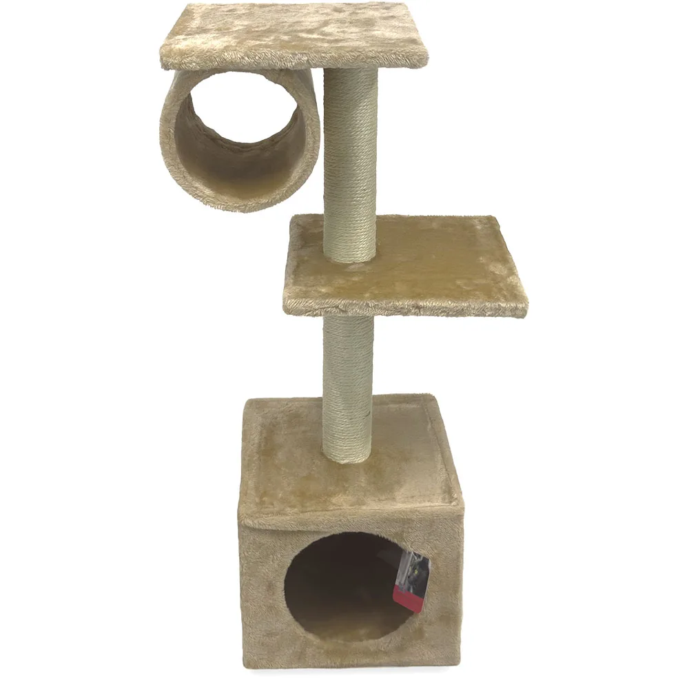 Когтеточка-комплекс 30 × 30 × 88 см с цилиндром, бежевый — PetChoice SBE812-3